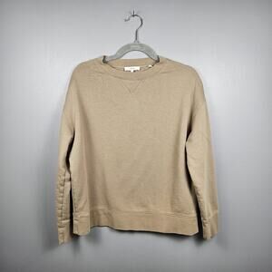 Vince Women’s 100% Cotton Crewneck Sweatshirt Tan Beige Pullover Small S
